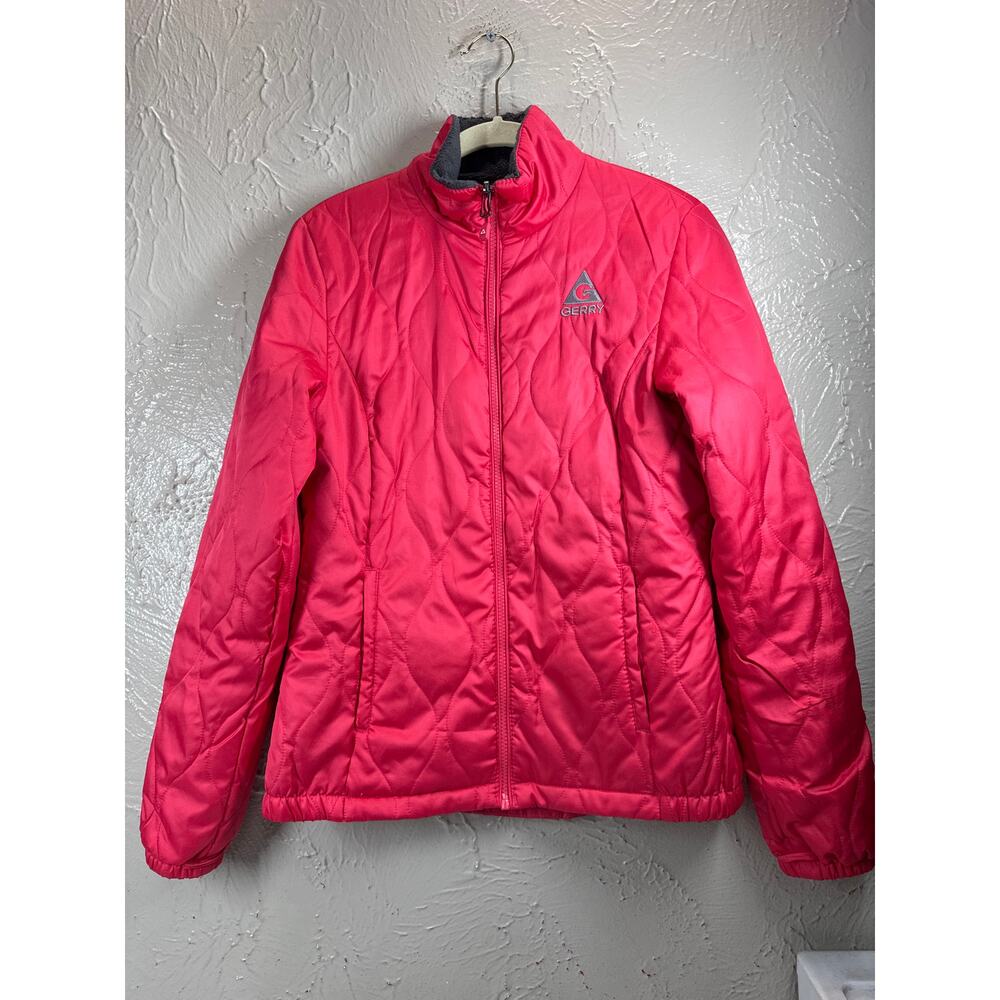 Gerry Coat‎ Quilted Puffer Hot Pink Zip Up Jacket Waterproof Pockets Size Small